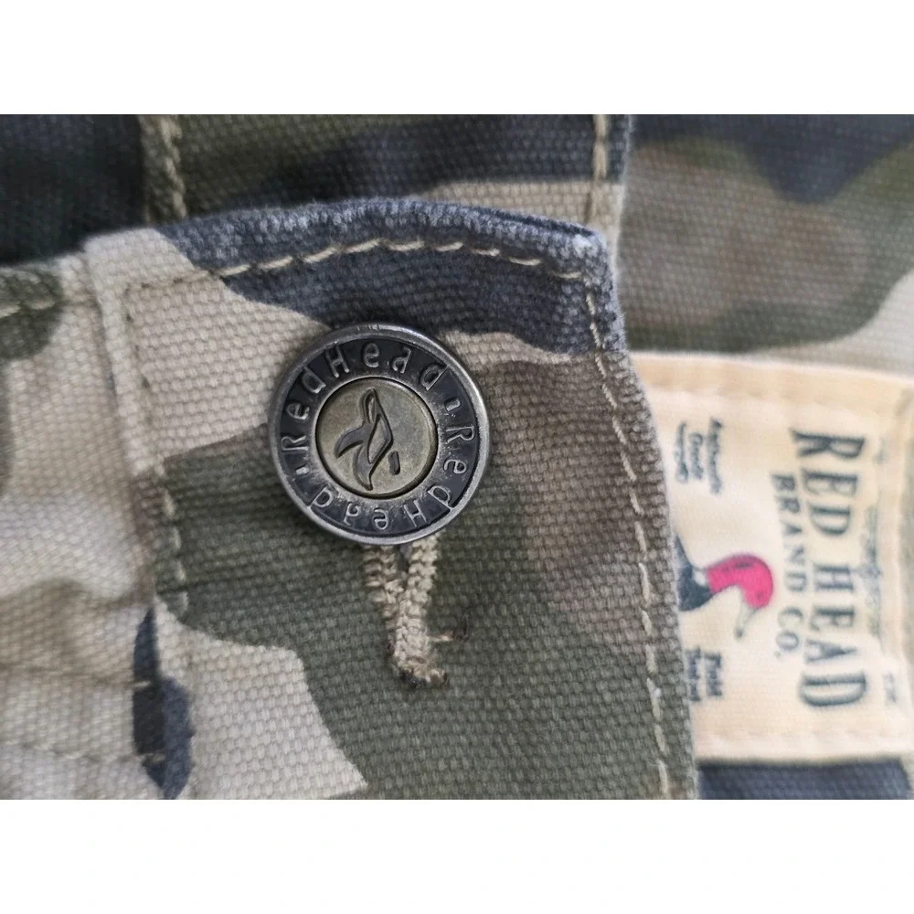 Redhead Mens Cargo Shorts Gray Camo 6 Pocket Outdoors 38